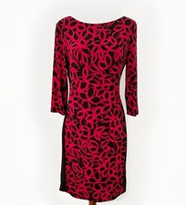 Lauren Ralph Lauren Dress Womens Size 6 Red Jersey Stretch Slimming Midi Career