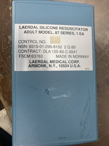 Laerdal Silicone Resuscitator Adult Model 87 Series with Case CPR MASK S6 - Picture 3 of 10