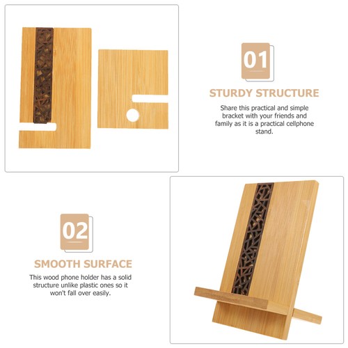 Wooden Mobile Phone Holder Office Smartphone Cell - 第 5/12 張圖片