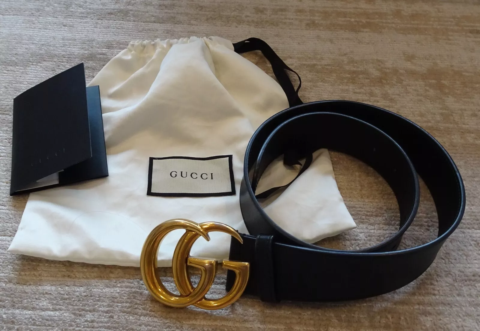 Gucci double GG leather belt