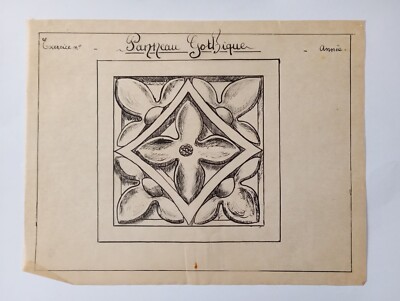 BA036 Zeichnung Studie Architektur Tinte aus China Ebene Tafel Gothic