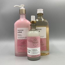 Bath  Body Works Inspire Love Rose Vanilla Bath Gift Set Full Size S/3 9039E