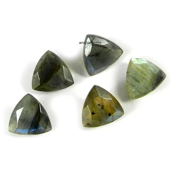11MM-15MM NATURAL BLUE FLASHY LABRADORITE TRILLION CUT FACETED LOOSE GEMSTONE - Image 2 of 3