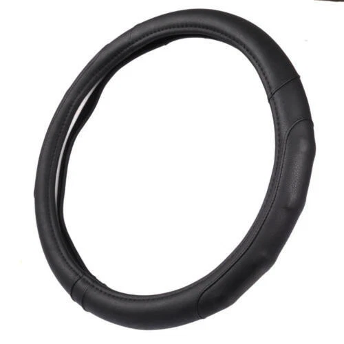 Front/Rear Car Seat Covers + Microfiber Leather Steering Wheel Cover Gray - Image 3 of 4