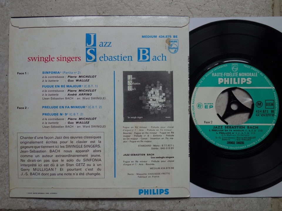 Swingle Singers - JAZZ Sebastien Bach No I - Philips ‎434.875 BE 7" EP - Bild 2 von 4