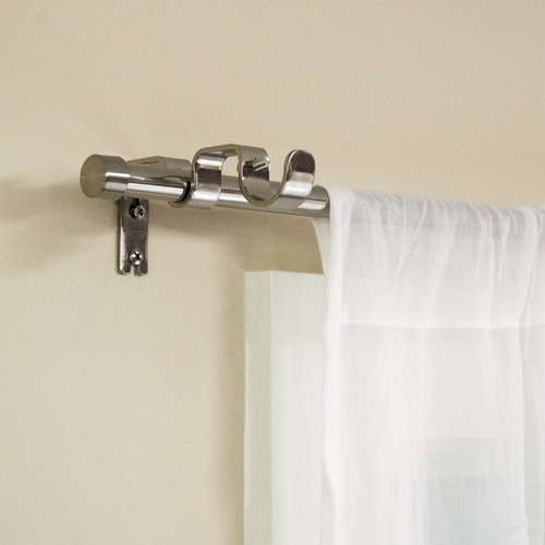 Add-on Curtain Rod 5/8 Diameter Expandable 32-120 Inches Metal Brackets Finials - Picture 6 of 6