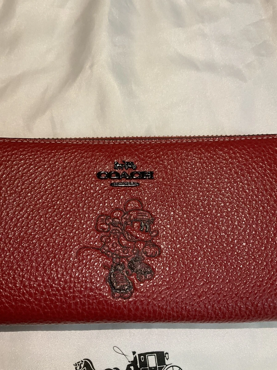 Disney X Coach Accordion Zip Wallet with Minnie Mouse in