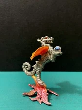 Denicolo ? Pewter Fire Dragon Fabric Wings Fantasy Miniature Figurine RPG D&D