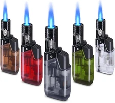 5 Pack Torch Lighter Mini Refillable Butane Lighters Utility Lighter Long Wand P