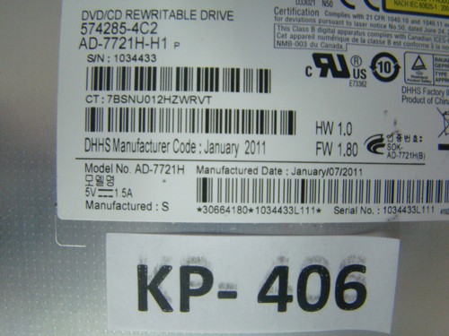 HP Compaq CQ56-200SG DVD AD-7721H With Cover #KP-406 - Picture 2 of 4