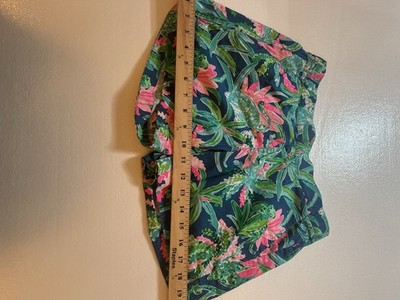 Women's Lilly Pulitzer Bennet Blue Surf Gypsea Swim Ocean View Shorts sz XS