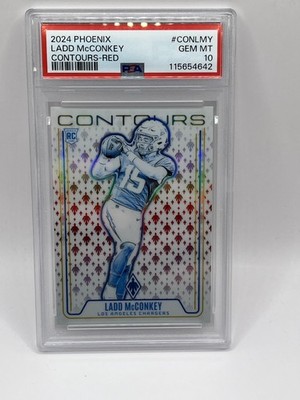 Ladd McConkey Red Contours Rookie /99 - 2024 Phoenix - PSA GEM MT 10