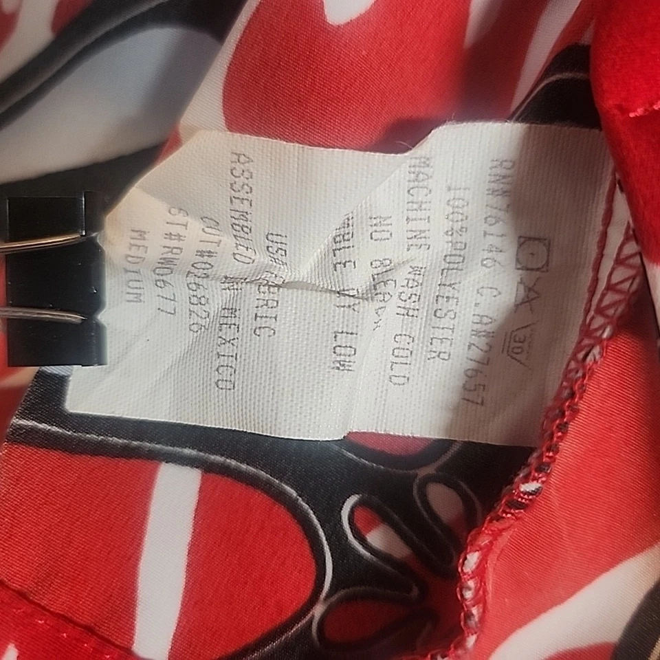 Camisa oxidada hawaiana con botones para hombre mediana manga corta floral bolsillo rojo Foto 4 de 4