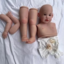28inch Reborn Baby Doll DIY Kit Toddler Girl No Hair with Cloth Body Unassembled