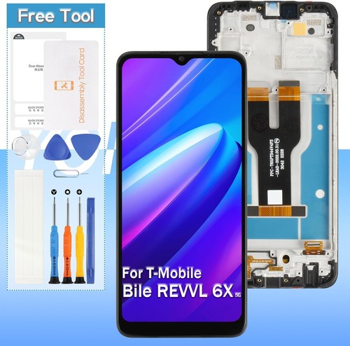 Screen Replacement for T-Mobile Revvl 6X 5G New 2025 LCD Display Black - 第 1/4 張圖片