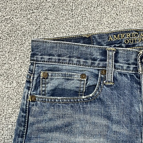 American Eagle Denim Jeans Mens Size 28x29 Blue Slim Straight Medium Wash - Picture 3 of 11