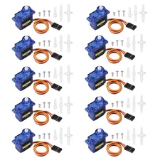 10 Pcs SG90 9G Micro Servo Metal Gear Motor Kit for RC Robot Arm Hand Walking...