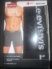 Levi's Men's Boxer Briefs supportive stretch comfort cotton 4 pack Med Black