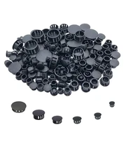 220 PCS 6 Sizes Black Hole Plugs Plastic Flush Type Panel round Hole Plugs Snap 