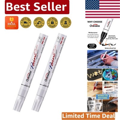 Versatile 2-Pack Oil-Based White Paint Pens - Ideal for Multiple Surfaces