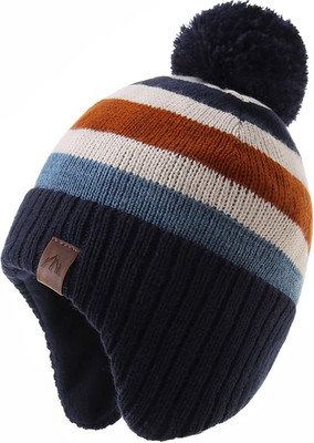 Boys Winter Hat Earflap Knitted Beanie for Kids Warm Fleece Lined Thicken Hat fo