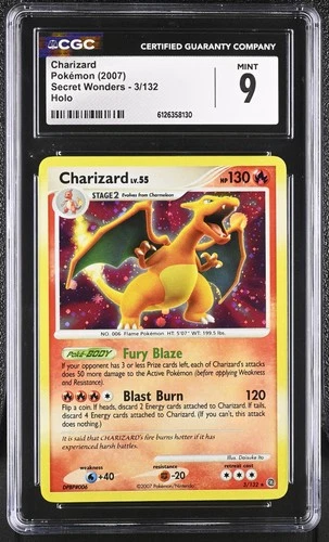 CGC 9 MINT Charizard 2007 Secret Wonders 3/132 Holo Pokemon Card