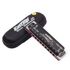 Diatonic Blues Harmonica 10 Holes Blues Harmonica 20 tones black T008K with C...