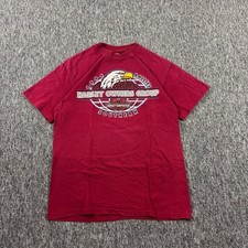 Harley Davidson Vintage 90s Made In USA Medium Maroon Southern Rally Eagle Biker