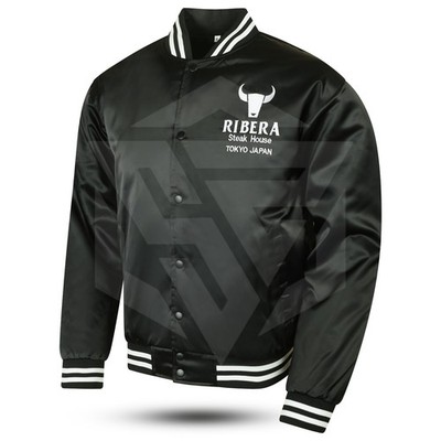Unisex RST Ribera Steakhouse Tokyo Japan Bomber Jacket Satin