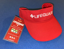 Lifeguard Visor Cap Hat Adjustable Red 100% C...
