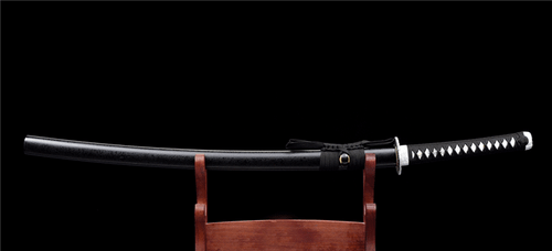 Handmade Japanese Katana T10 Steel Clay Tempered Blade with Black Lacquered Saya - Picture 6 of 15