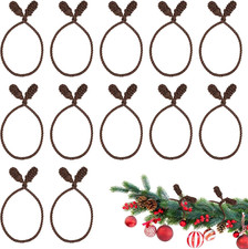 12 Pcs Brown Christmas Garland Ties, 15.7 Inch Reusable Holiday Decor