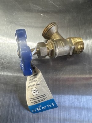 Everbilt 1/2''F 3/4 M Brass Boiler Drain Shut Off Valve 102-704EB #103 New