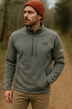 The North Face Men’s Tech Fleece Quarter-Zip Pullover Gray Size Large 