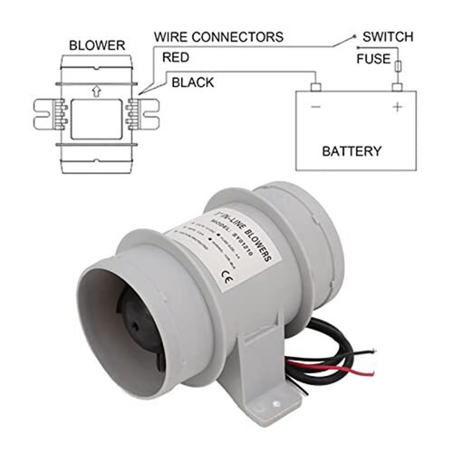 Boot 12V Inline Gebl?se Boot Luftgebl?se hohes Luftvolumen F?rderung f��r Boo - Bild 10 von 12