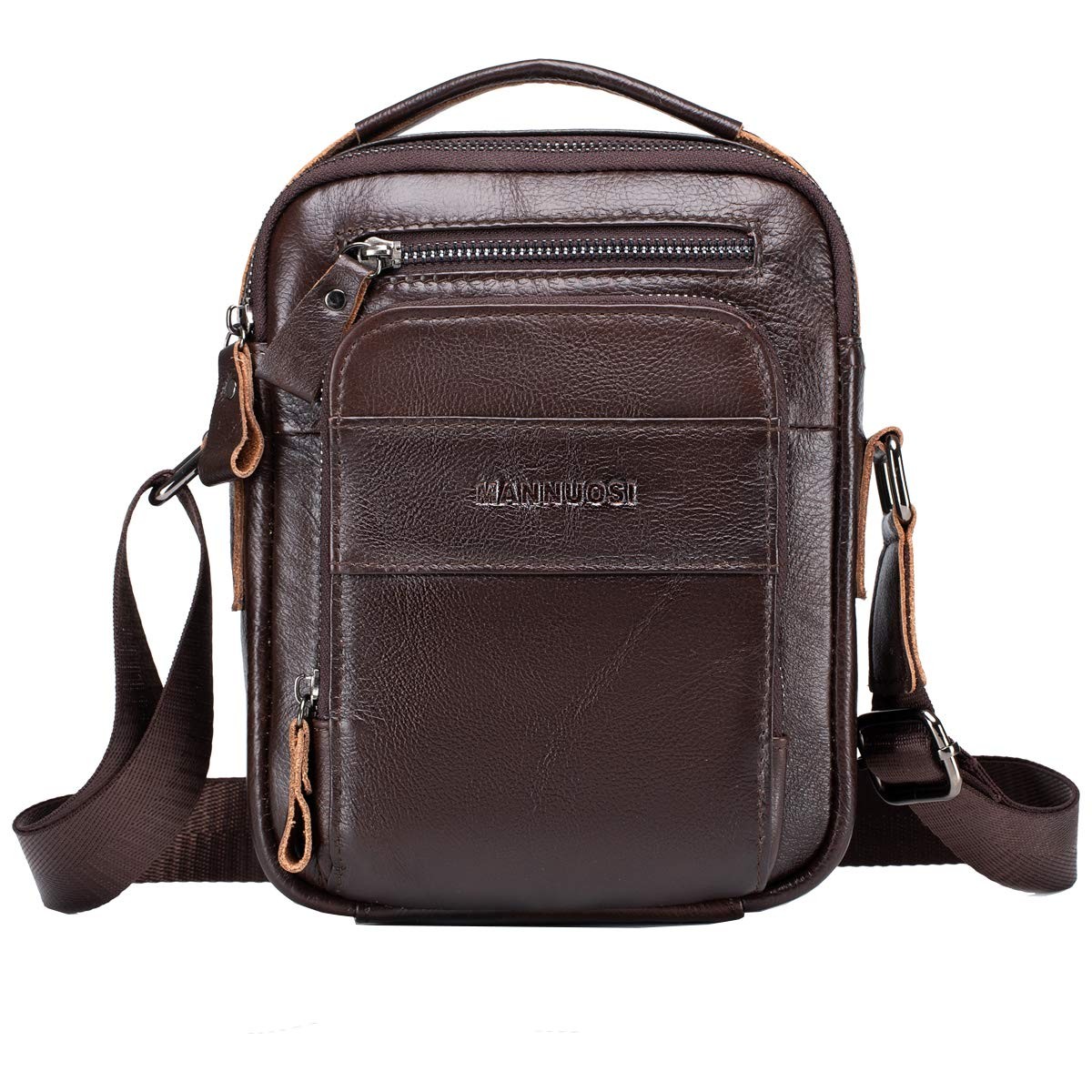 MANNUOSI Uomo Borse a spalla vintage Zaino monospalla casual Borse a mano (P9G)