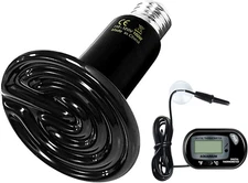 100W Ceramic Heat Lamp Reptile Heat Emitter Heater Lamp Bulb No Light with Free