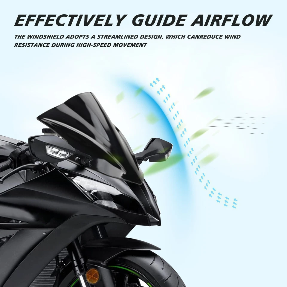 Parabrisas ABS para Kawasaki Ninja 300 2013 2014 2015 2016 2017 2018 Foto 3 de 4