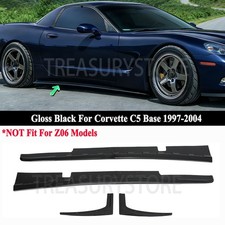 For Corvette C5 Base 1997-2004 Zr1 Style Gloss Black Side Skirts Extension Panel