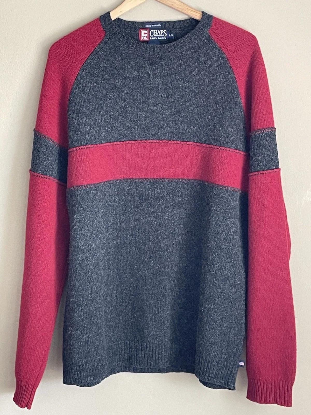 Vintage Chaps Ralph Lauren 100% Cotton Textured Multicolor Crewneck Sweater L
Opens in a new window 