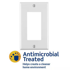1-Gang White Antimicrobial Decora/Rocker Plastic Standard Wall Plate 10-Pack 8