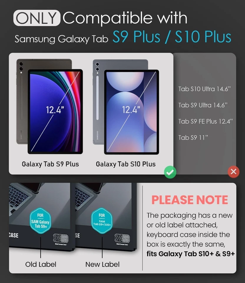 Nillkin Keyboard Case for Samsung Galaxy Tab S9+/S10+ 12.4” w/ Backlit Keys - Image 2 of 4