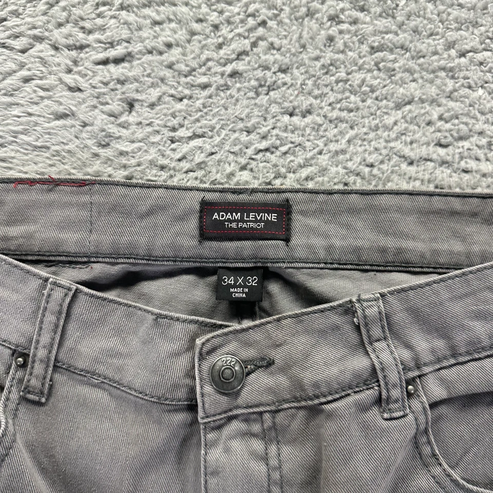Adam Levine The Patriot Jeans Mens 34x32 Gray Cotton Denim Straight Leg Workwear - Image 3 of 4
