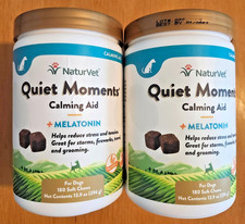 LOT OF 2 NaturVet Quiet Moments Melatonin Calming Aid for Dogs 360Ct chews