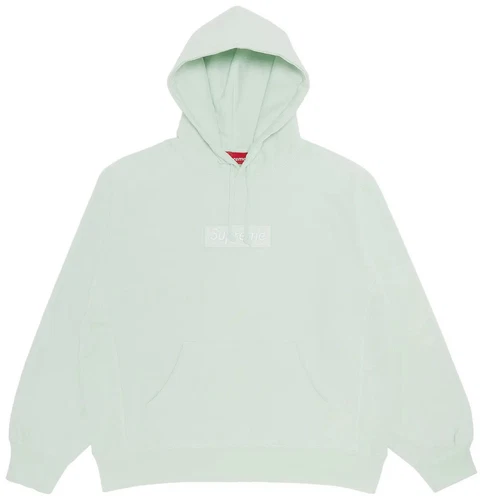 Sweat à capuche BOLO vert clair avec logo boîte suprême moyen 23FW authentique NEUF
