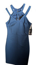 GUESS Los Angeles Women’s Sleeveless Bodycon Dress Sz 4 Blue Strapply Comfy New