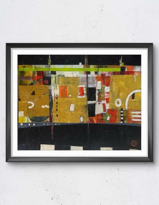 #ad Faris Original Art: Fractured Craftsman:30x24 Canvas Oil Abstract Expressionism $450.00