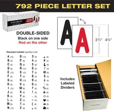 Swinging Changeable Message Sidewalk Sign: 24" x 36" Sign with 792 Pre-Cut Doubl