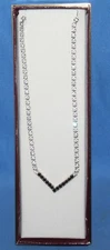 Vintage Abruzzi Italiano Cubic Zirconia Silver Tone Necklace In Box NOS