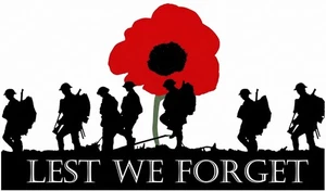 Lest We Forget Remembrance Poppy Self Adhesive Waterproof Sticker